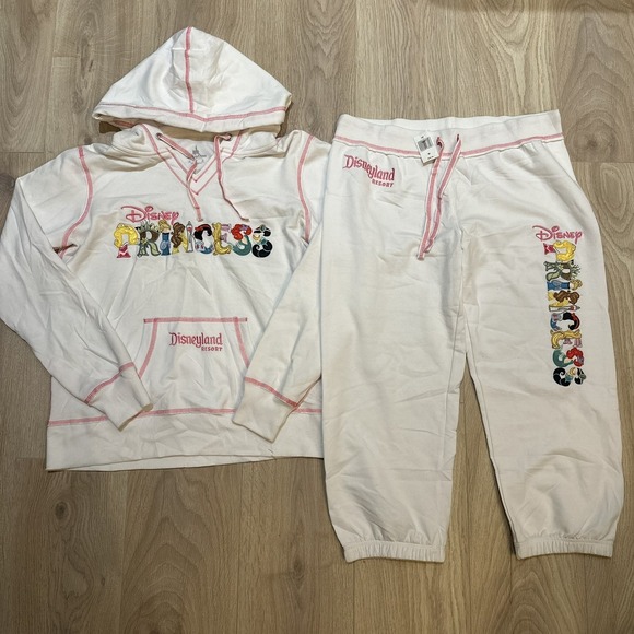 Disney Other - Disney Parks Princess Youth Sweatsuit  - White Sweatpants Sz M Sweatshirt Sz L